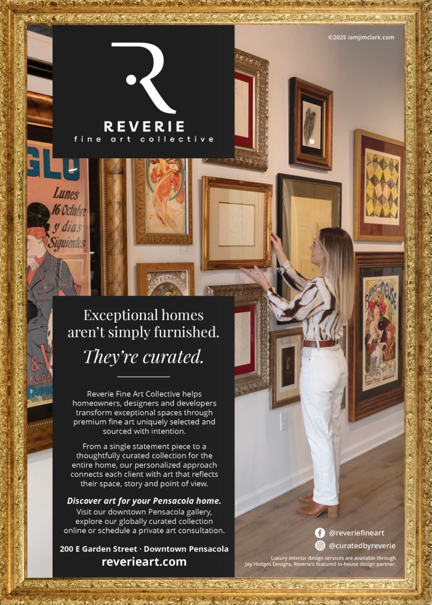 Reverie Fine Art featured in Forbes Global Properties and Levin Rinke Pensacola magazine