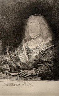 Amand-Durand after Rembrandt — Man at a Desk Wearing a Cross and Chain