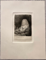 Amand-Durand after Rembrandt — Man at a Desk Wearing a Cross and Chain