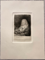 Amand-Durand after Rembrandt — Man at a Desk Wearing a Cross and Chain
