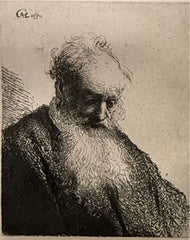 Amand-Durand after Rembrandt — Bust of an Old Man with Flowing Beard and White Sleeve