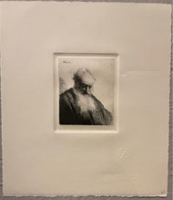 Amand-Durand after Rembrandt — Bust of an Old Man with Flowing Beard and White Sleeve