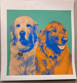 Two Golden Retrievers — Warhol-Inspired Pop-Art Screenprint