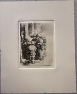 Amand-Durand after Rembrandt — Beggars Receiving Alms at the Door of a House