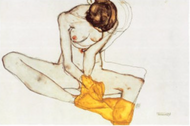 Egon Schiele — Seated Girl with Yellow Scarf
